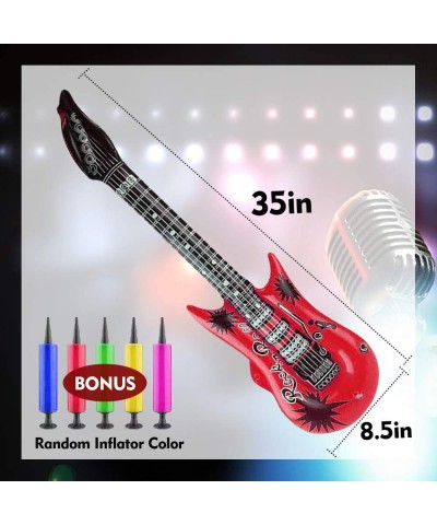 10 Colors 35 Inch Inflatable Guitar Toy Rock Star Inflatable Electric Colorful Guitar Rock 'N Roll Party Favor for 80s 90s Th...