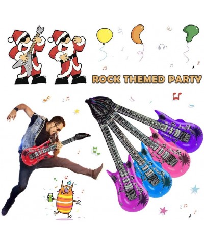 10 Colors 35 Inch Inflatable Guitar Toy Rock Star Inflatable Electric Colorful Guitar Rock 'N Roll Party Favor for 80s 90s Th...