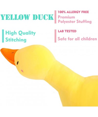 Velvety Yellow Duck Plush Soft Body Pillow 35.4'' Giant Lifelike Stuffed Duckie Animals Hugging Cushion Cuddly Mallard Duckin...