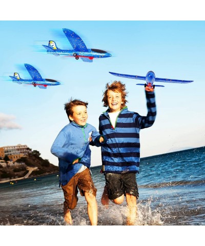 3PC Airplane Launcher Toys 2 Flight Modes Foam Glider Catapult Plane Toy for Boys Outdoor Flying Toys Birthday Gifts with 3 D...