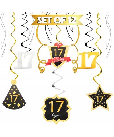 Happy 17th Birthday Swirls Streamers - Cheers to 17th Birthday Seventeen Years Old Bday Party Hanging Decorations. $21.39 Kid...