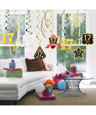 Happy 17th Birthday Swirls Streamers - Cheers to 17th Birthday Seventeen Years Old Bday Party Hanging Decorations. $21.39 Kid...