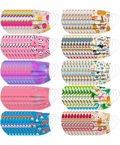 100Pcs Kids Disposable Face_Mask - Childrens Face_Mask Assorted Colors Cute Cartoon Design Face_Masks with Nose Wire & Elasti...