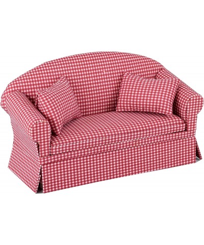 Miniature Dollhouse Sofa - Dolls House Furniture Couch - 1/12 Scale (Red Check) $33.79 Dollhouse Accessories