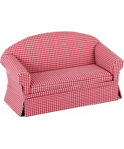 Miniature Dollhouse Sofa - Dolls House Furniture Couch - 1/12 Scale (Red Check) $33.79 Dollhouse Accessories