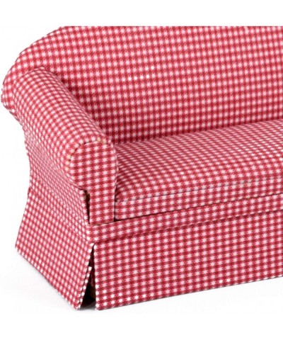 Miniature Dollhouse Sofa - Dolls House Furniture Couch - 1/12 Scale (Red Check) $33.79 Dollhouse Accessories