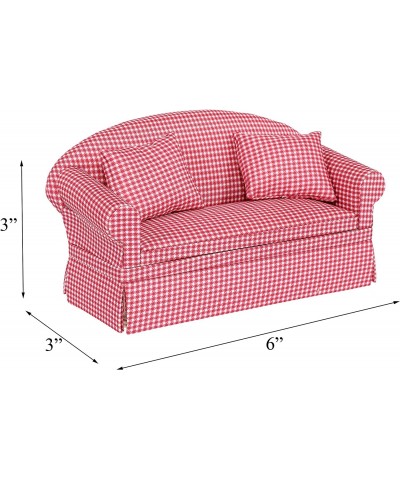 Miniature Dollhouse Sofa - Dolls House Furniture Couch - 1/12 Scale (Red Check) $33.79 Dollhouse Accessories