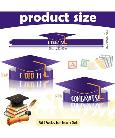 36 Pieces Paper Graduation Crown Adjustable Paper Graduation Cap Hats (Purple) $16.71 Kids' Party Hats