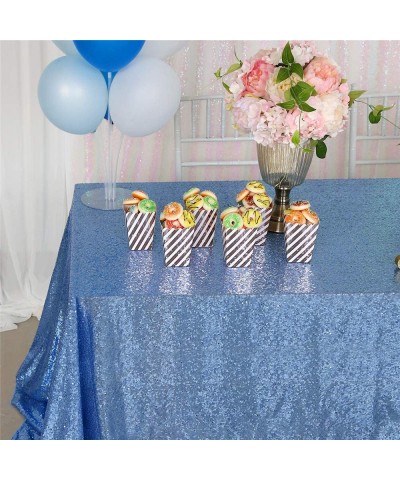 Baby Blue Sequin Tablecloths 90x132 Inches Glitter Sparkly Table Decorations for Baby Boys Shower Birthday Wedding Party $64....