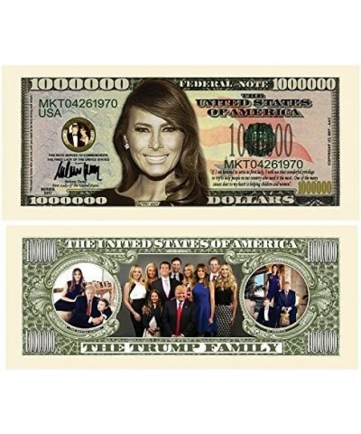 Melania Trump - First Lady - First Family Million Dollar Bill in Currency Holder - Best Gift for Lovers of Donald and Melania...