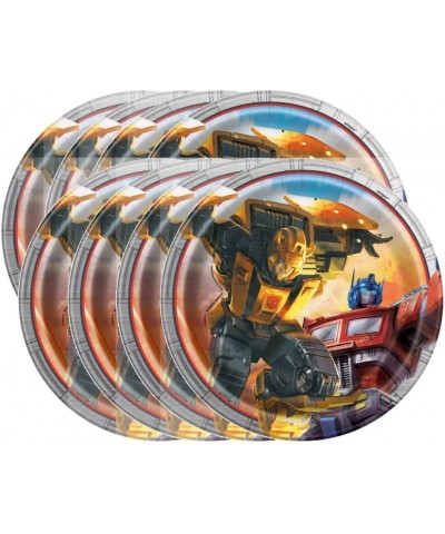 Transformers Party Supplies Bundle Pack includes 24 Dessert Paper Plates 2 Plastic Table Covers 1 Dinosaur Sticker Sheet $51....