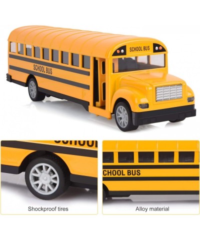 School Bus Toy for Toddlers 8.5 inch Die Cast Pull Back Cars Yellow Bus Play Vehicles with Pull Back Mechanism and Open Doors...