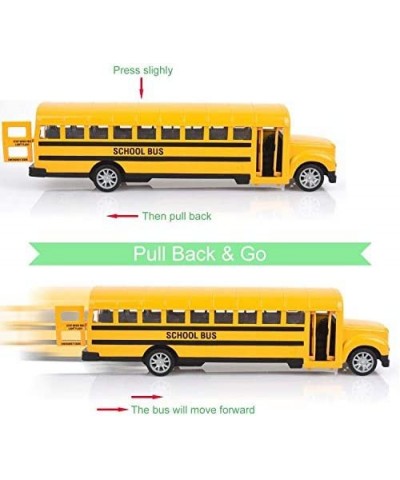 School Bus Toy for Toddlers 8.5 inch Die Cast Pull Back Cars Yellow Bus Play Vehicles with Pull Back Mechanism and Open Doors...