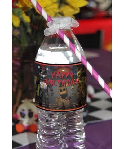 20 FNAF Water Bottle Labels Girl Stickers Birthday Party Supplies for Boys Girls 1 Pattern White $15.46 Kids' Stickers