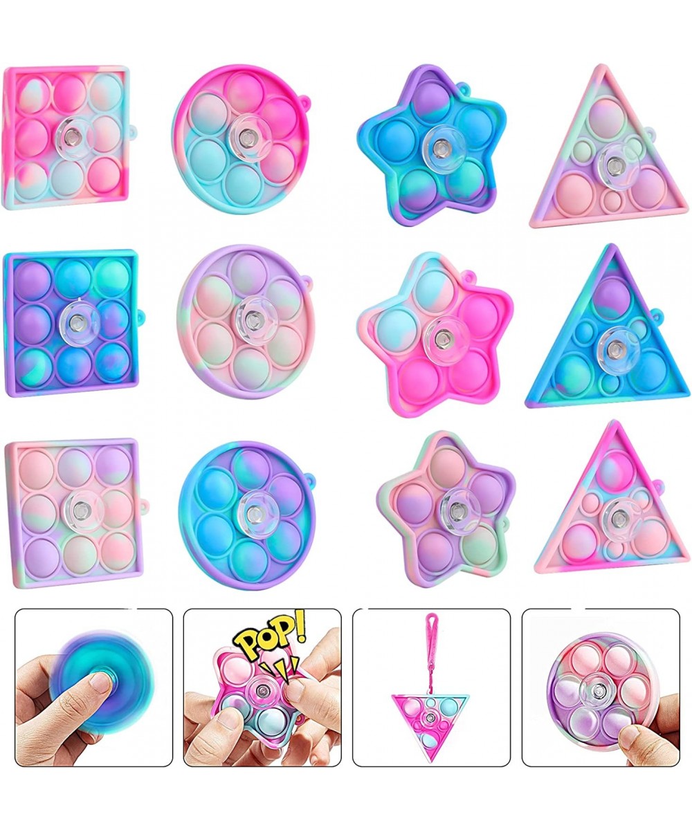 Pop it Party Favors Keychain Spinner Pop its Fidgets Bulk Mini Pop it Fidget Spinners Pop it 12 Pack Pop its for Girls Valent...