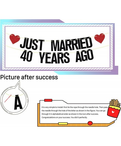 Just Married 40 Years Ago Banner 40th Wedding Anniversary Party Banner Decorations We Still Do 40th Banner 40 Years Blessed &...