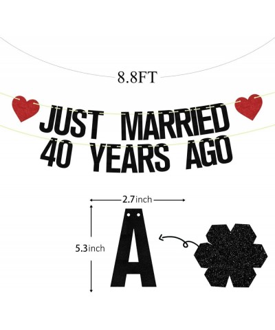 Just Married 40 Years Ago Banner 40th Wedding Anniversary Party Banner Decorations We Still Do 40th Banner 40 Years Blessed &...