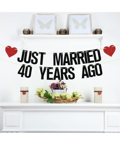 Just Married 40 Years Ago Banner 40th Wedding Anniversary Party Banner Decorations We Still Do 40th Banner 40 Years Blessed &...