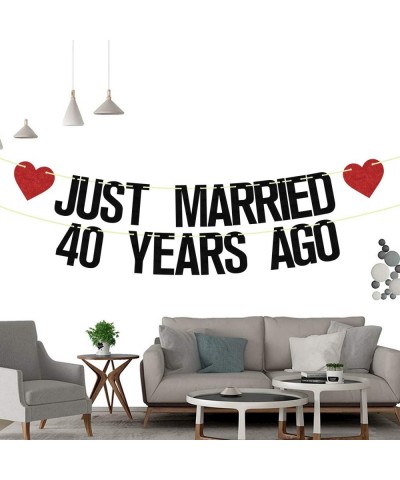 Just Married 40 Years Ago Banner 40th Wedding Anniversary Party Banner Decorations We Still Do 40th Banner 40 Years Blessed &...