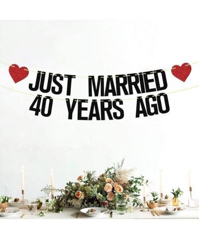 Just Married 40 Years Ago Banner 40th Wedding Anniversary Party Banner Decorations We Still Do 40th Banner 40 Years Blessed &...