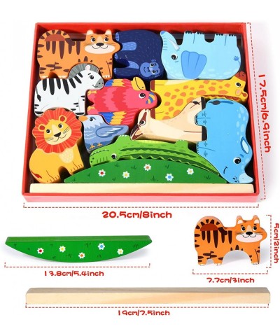 Wooden Stacking Toys for Toddlers Cute Zoo Animals Stacking Blocks Balance Game Preschool Montessori Educational Toys for 2 3...