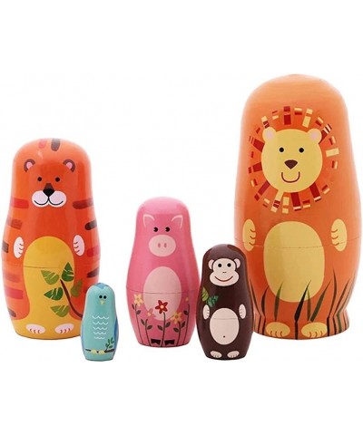 Set of 5 Cutie Cartoon Animal Nesting Dolls Matryoshka Madness Russian Doll Popular Handmade Kids Gifts Toy $26.52 Nesting Dolls