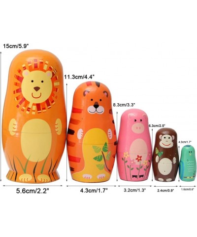 Set of 5 Cutie Cartoon Animal Nesting Dolls Matryoshka Madness Russian Doll Popular Handmade Kids Gifts Toy $26.52 Nesting Dolls