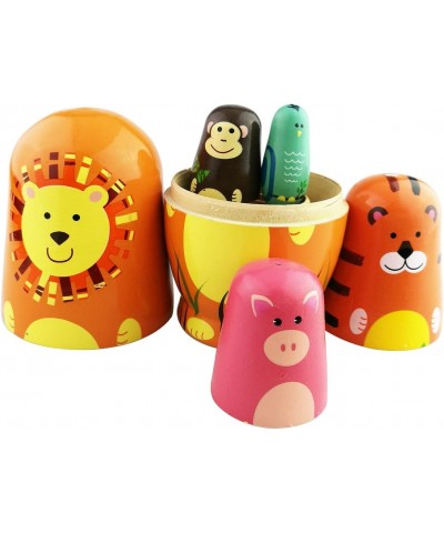 Set of 5 Cutie Cartoon Animal Nesting Dolls Matryoshka Madness Russian Doll Popular Handmade Kids Gifts Toy $26.52 Nesting Dolls