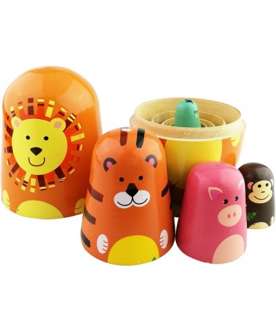 Set of 5 Cutie Cartoon Animal Nesting Dolls Matryoshka Madness Russian Doll Popular Handmade Kids Gifts Toy $26.52 Nesting Dolls