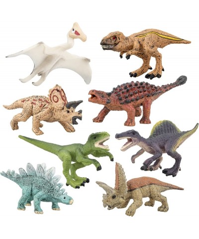 8PCS Realistic Mini Dinosaurs Figures Detailed Textures Dino Figurines Cake Topper Toy Set Easter Eggs Christmas Birthday Gif...