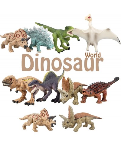 8PCS Realistic Mini Dinosaurs Figures Detailed Textures Dino Figurines Cake Topper Toy Set Easter Eggs Christmas Birthday Gif...