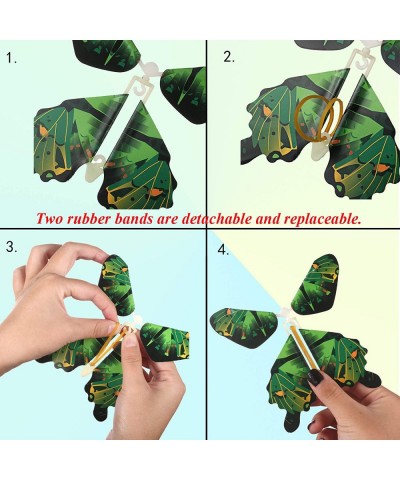 Magic Flying Butterfly Rubber Band Powered Wind up Butterfly Toy in Book or Card for Surprise Gift or Party Playing (9pcs) $2...