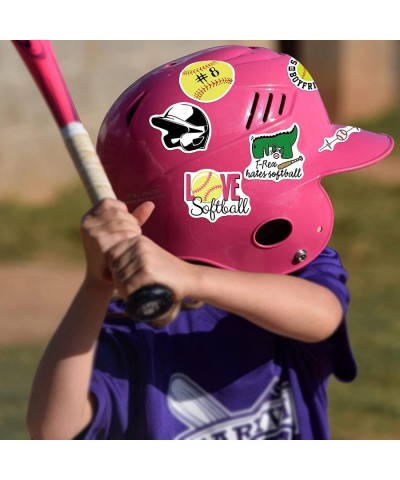 100 Pcs Softball Stickers Pack Softball Accessories Gifts for Kids Teens Girls Boys Vinyl Waterproof Sports Stickers for Wate...