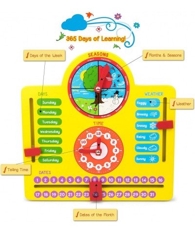 My First Calendar Daily Wood Calendar Teaches Time Dates Months and Seasons $43.82 Early Development & Activity Toys