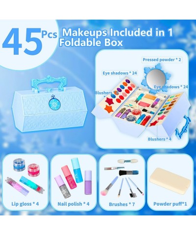 Kids Makeup Kit for Girl - 45pcs Washable Real Makeup Set Toy with Cosmetic Case for Little Girl Pretend Play Makeup Beauty S...