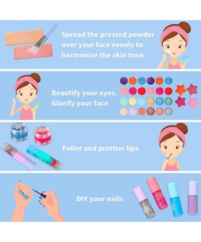 Kids Makeup Kit for Girl - 45pcs Washable Real Makeup Set Toy with Cosmetic Case for Little Girl Pretend Play Makeup Beauty S...