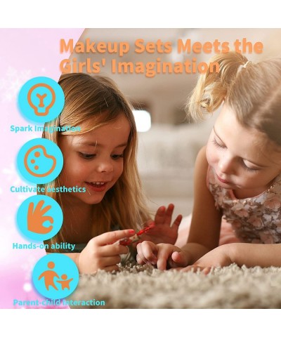 Kids Makeup Kit for Girl - 45pcs Washable Real Makeup Set Toy with Cosmetic Case for Little Girl Pretend Play Makeup Beauty S...