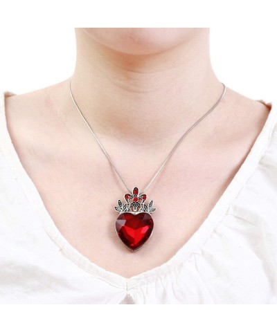 Evie Red Heart Tiara and Necklace Descendants Red Heart Crown Jewelry Set Queen of Hearts Costume Fan Jewelry Pre Teen Gift f...