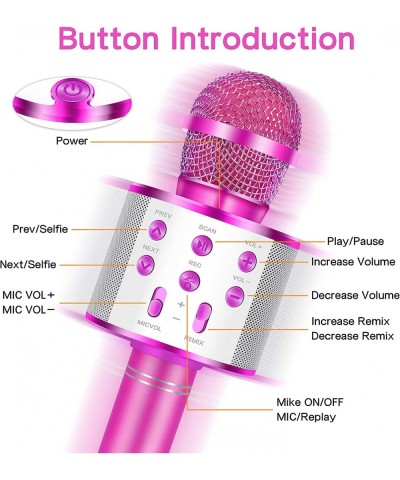 Kids Karaoke Microphone-Handheld Bluetooth Wireless Mic Singing Toys-Gifts for Age 3 4 5 6 7 8 9 10 Years Old Girls and Boys(...