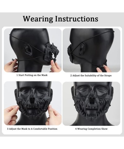 Half Mask Halloween Skeleton Mask Cosplay Mask Resin Mask Half Face Skull Scary Mask Cosplay Decorative $17.72 Kids' Dress-Up...