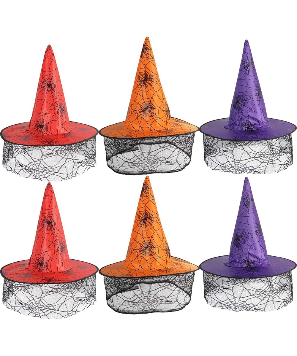 6 Pieces Witch Hat Halloween Witch Hat Women Wicked Witch Hat Costume Colorful Hats Halloween Women Costume Witch Hat with Sp...