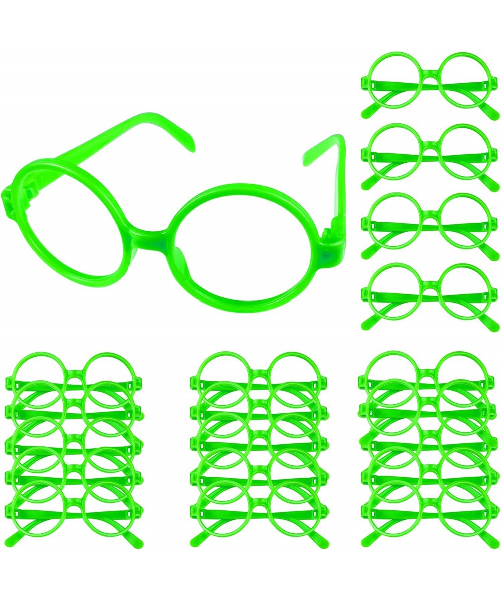 18 Pack Round Green Round Glasses Frame No Lenses Wizard Glasses Stylish Lensless Dressup Glasses for Birthday Costume Dress ...