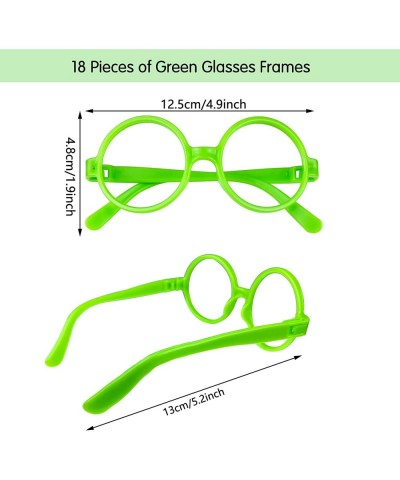 18 Pack Round Green Round Glasses Frame No Lenses Wizard Glasses Stylish Lensless Dressup Glasses for Birthday Costume Dress ...