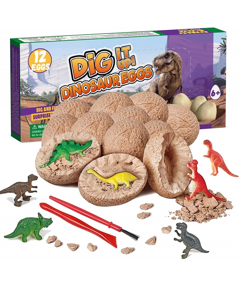 Dino Eggs Dig Kit 12 Pack Dinosaur Eggs Excavation Science Experiments Kits for Kids 4-12 Easter Basket / Stocking Stuffers T...