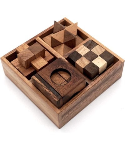 Fun Games for Adults 3D Wooden Puzzle Brain Teasers and Educational Games in Set of 9 Wooden Puzzles to Challenging Puzzles f...