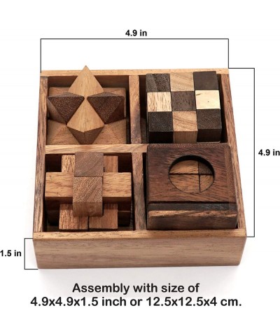 Fun Games for Adults 3D Wooden Puzzle Brain Teasers and Educational Games in Set of 9 Wooden Puzzles to Challenging Puzzles f...