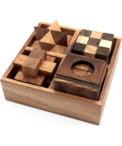 Fun Games for Adults 3D Wooden Puzzle Brain Teasers and Educational Games in Set of 9 Wooden Puzzles to Challenging Puzzles f...