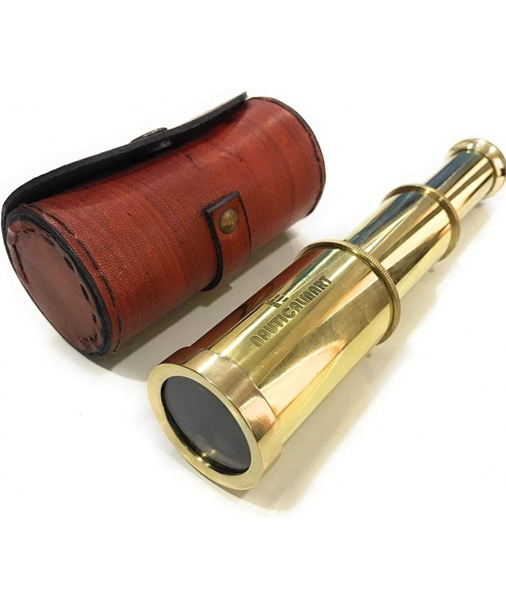 Solid Brass Handheld Telescope 6" - Nautical Pirate Spy Glass with Free case $22.52 Children's Optics