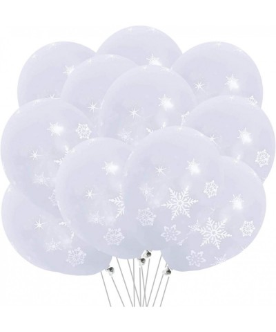 50Ct Winter Snowflake Latex Balloons - Christmas Winter Wonderland/Xmas/Holiday Birthday Baby Shower Wedding First Birthday P...