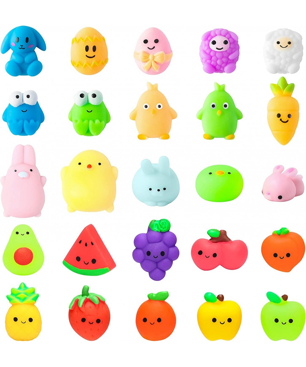 25Pcs Easter Mochi Squeeze Toys for Easter Party Favor Soft Kawaii Easter Bunny Chick Fruit Rabbit Stress Relief Hand Toys Fi...